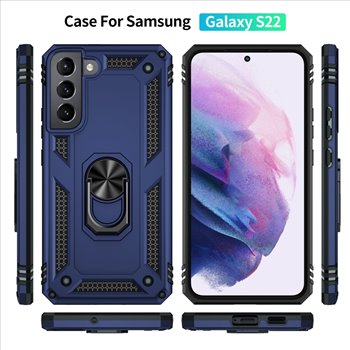Samsung Galaxy S22 plus Blauw Back Cover Telefoonhoesje - Stevige ring