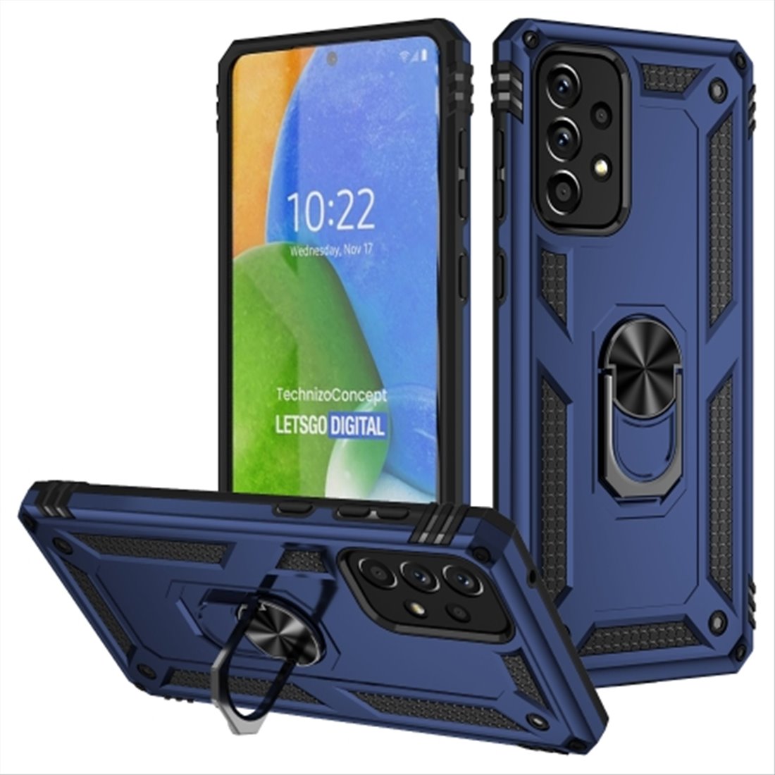 Samsung Galaxy A73 5G hard tpu Blue Back Cover - Solid ring
