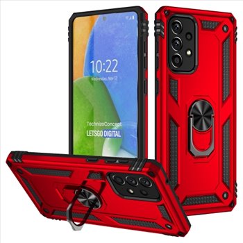 Samsung Galaxy A73 5G hard tpu Red Back Cover - Solid ring