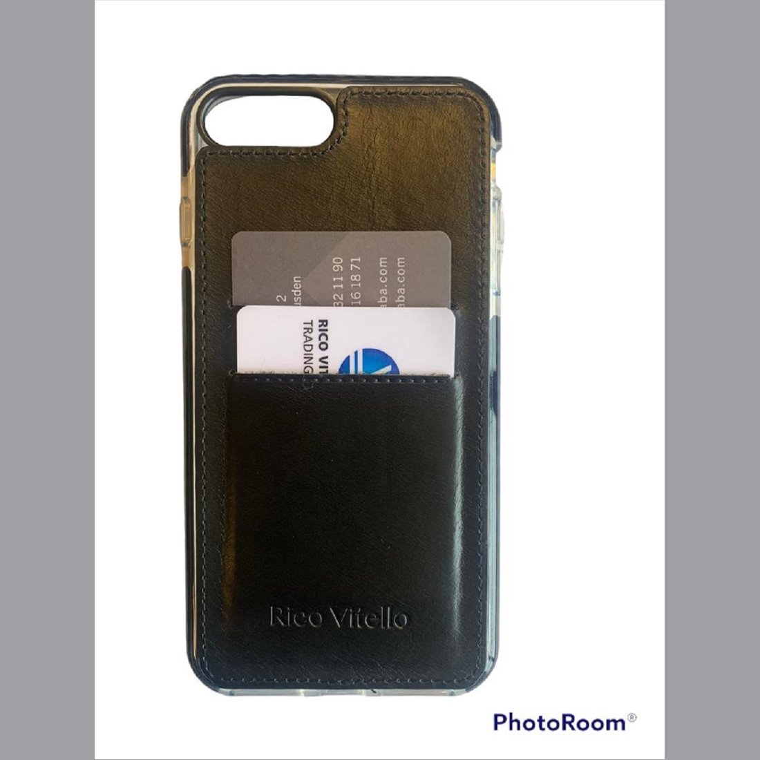 Apple iPhone 7/8 Plus Genuine Leather Black Back Cover Smartphone Case