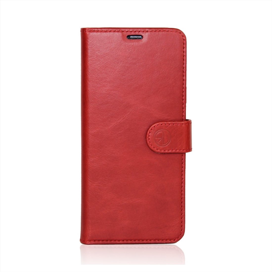 Apple iPhone 14 pro max Genuine Leather Red Book Case Smartphone Case