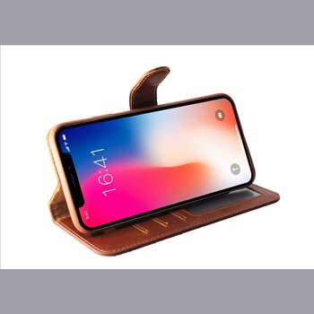 Apple iPhone 14 Genuine Leather Light brown Book Case Smartphone Case