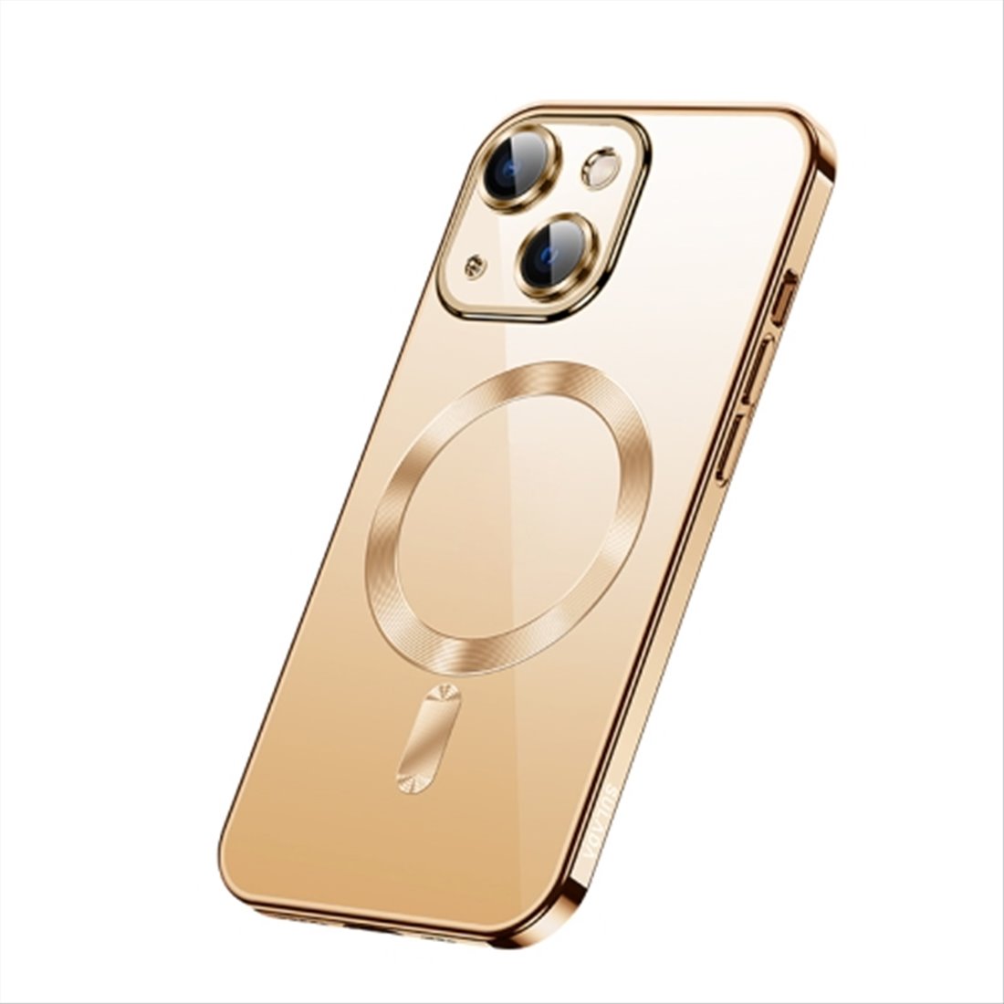 Apple iPhone 14 plus Goud silicone Zwart Back cover Telefoonhoesje