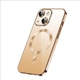 Apple iPhone 14 Goud silicone Zwart Back cover Telefoonhoesje