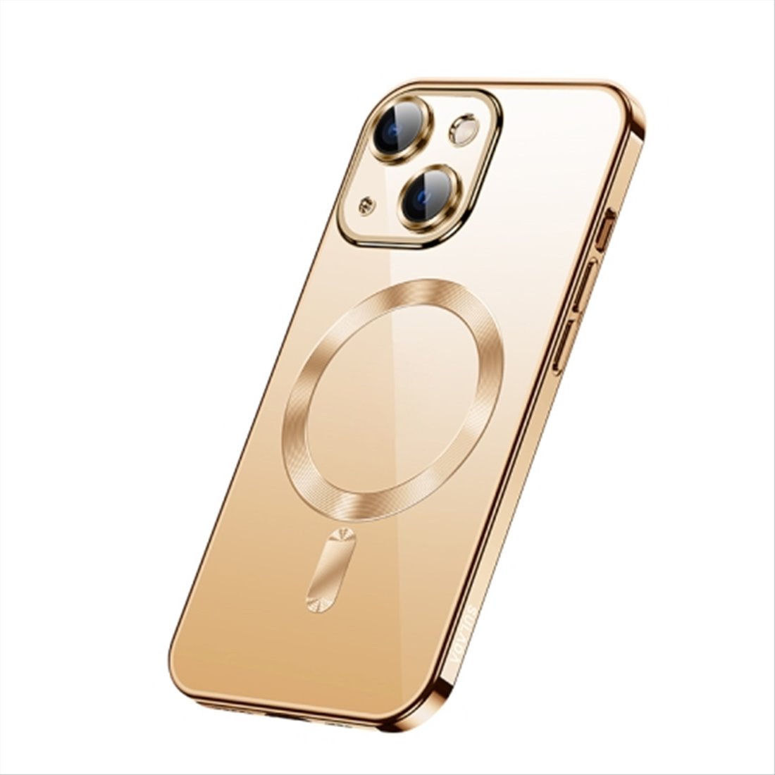 Apple iPhone 14 Goud silicone Zwart Back cover Telefoonhoesje