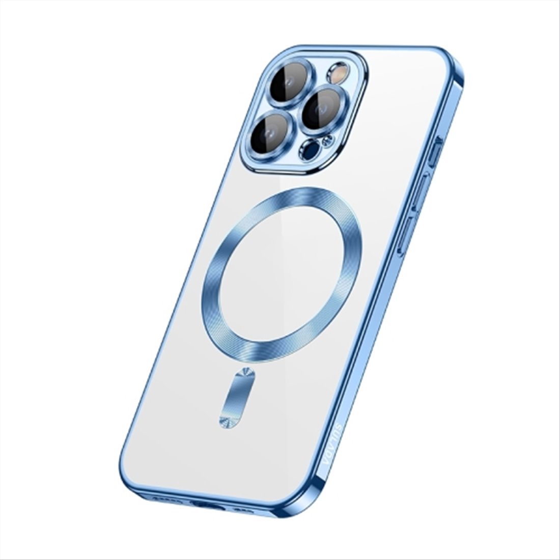 Apple iPhone 14 pro max Blauw silicone Zwart Back cover Telefoonhoesje