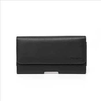 Universal Eco- Leather XXL Belt Bag  upto 6.7 inch with space for credit cards and banknote color Black