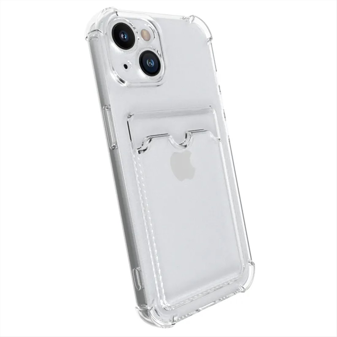 Apple iPhone 13 mini silicone Doorzichtig Back cover met pasje houderTelefoonhoesje