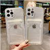 Apple iPhone 12 pro max silicone Doorzichtig Back cover with card holder Telefoonhoesje