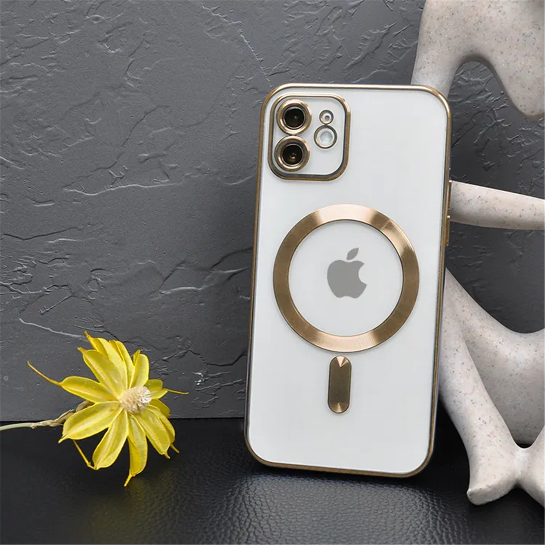 Apple iPhone 12 silicone Gold Back Cover Smartphone Case