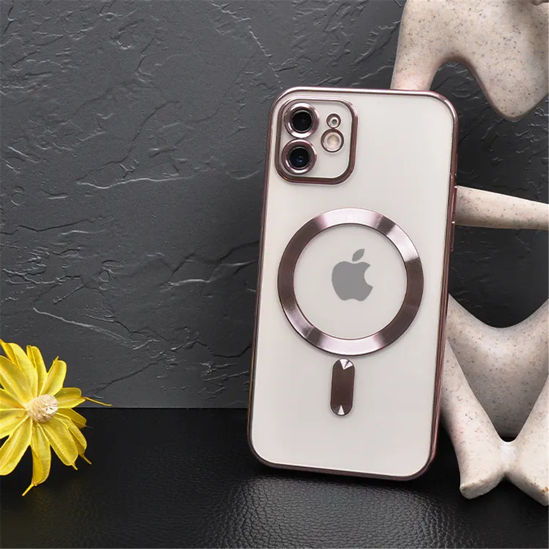 Apple iPhone 12 silicone Rose gold Back Cover Smartphone Case