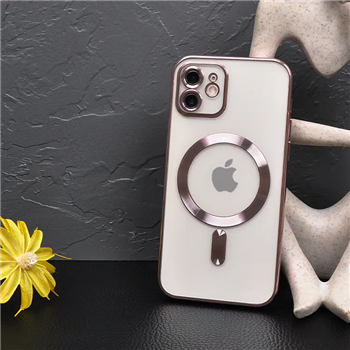 Apple iPhone 12 silicone Roze goud Back cover Telefoonhoesje