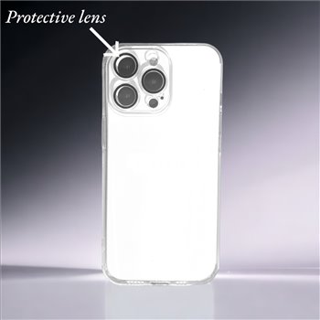 Apple iPhone 14 pro silicone Transparent Back Cover with protictive lenz Smartphone Case