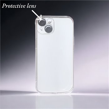 Apple iPhone 14 silicone Transparent Back Cover with protictive lenz Smartphone Case