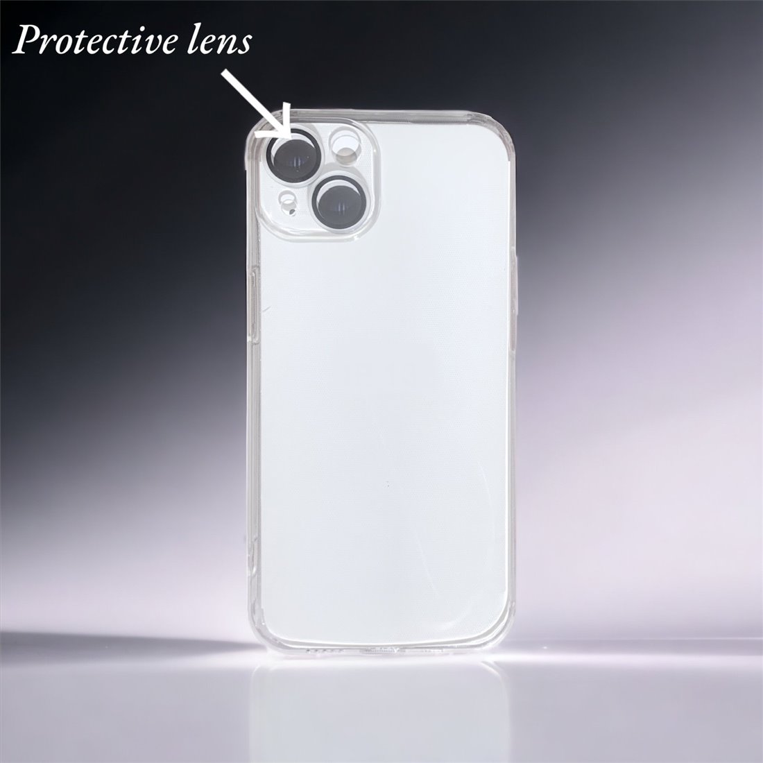 Apple iPhone 13 silicone Transparent Back Cover with protictive lenz Smartphone Case