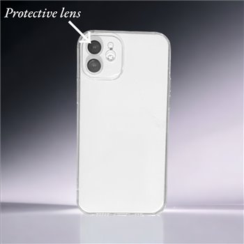 Apple iPhone 12 silicone Doorzichtig met protictive lenz Back cover Telefoonhoesje