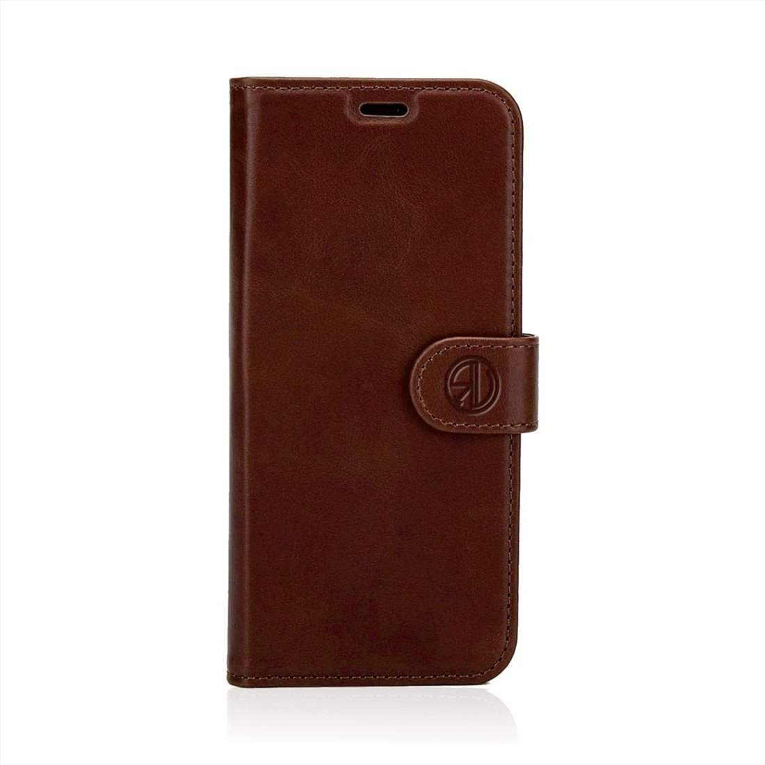 Apple iPhone 15 pro max Genuine Leather Darkbrown Book Case Smartphone Case