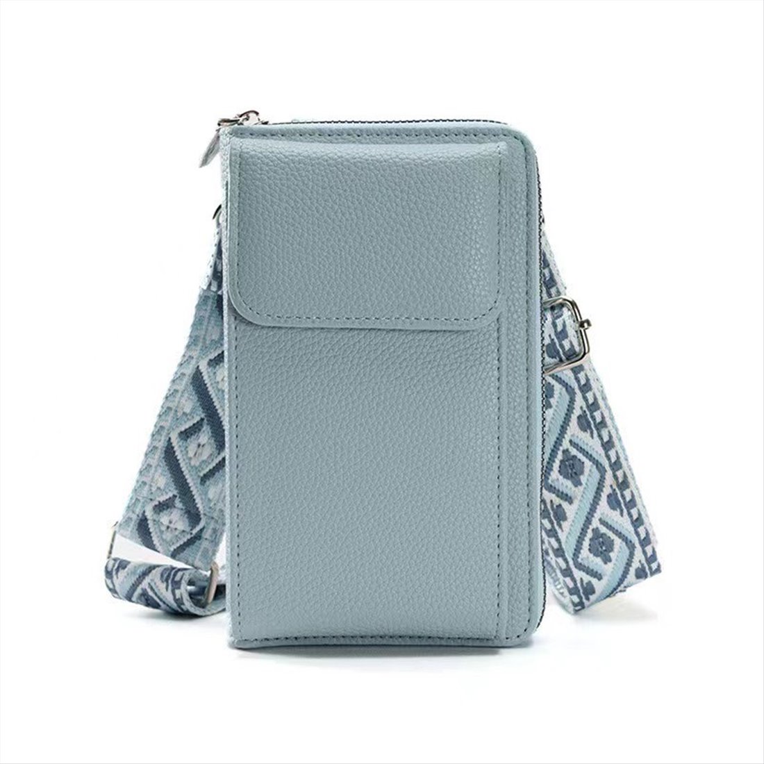 Rico Vitello Phone bags+shoulder belt and space for cards color Light blue