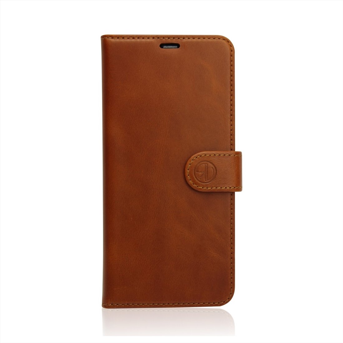 Apple iPhone 16 Genuine Leather Light brown Book Case Smartphone Case