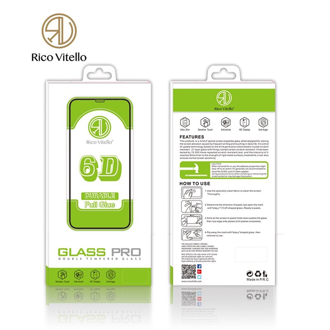 6D iPhone 6S Screenprotector Wit