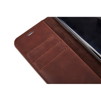 Echt Leren Book Case Samsung Galaxy S7 Edge Donker Bruin