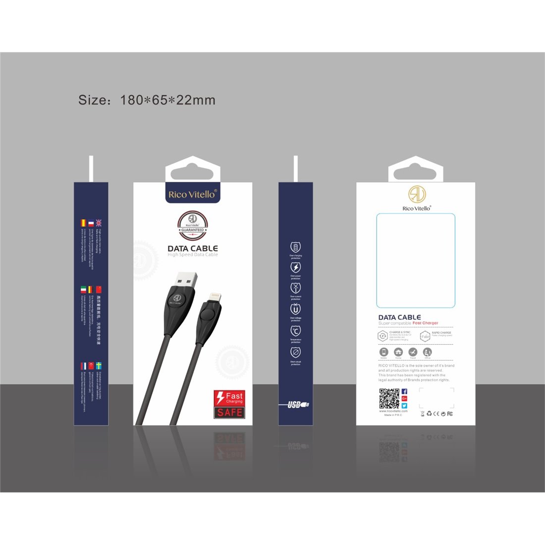 Rico vitello Lightning kabels voor Iphone, Ipod en Ipad 1m