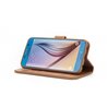 Genuine Leather Bookcase Samsung Galaxy S6 Edge Licht Bruin