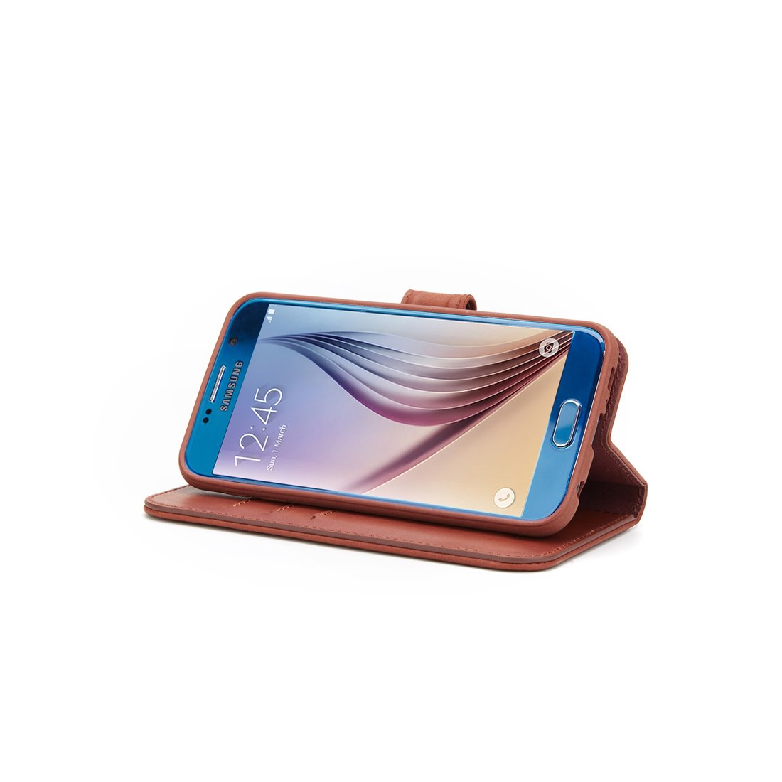 Socialisme lelijk Variant Samsung Galaxy S6 Bruin Book Case Telefoonhoesje