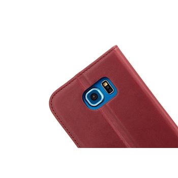 Genuine Leather Bookcase Samsung Galaxy S6 Rood