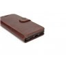 Genuine Leather Book Case iPhone XR dark brown