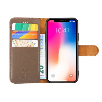 Super Wallet Case iphone XR Donker Bruin