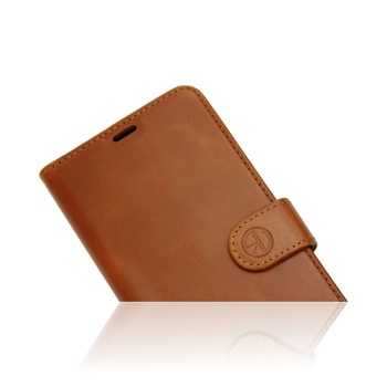 Genuine Leather Book Case iPhone 12 (pro) Light brown