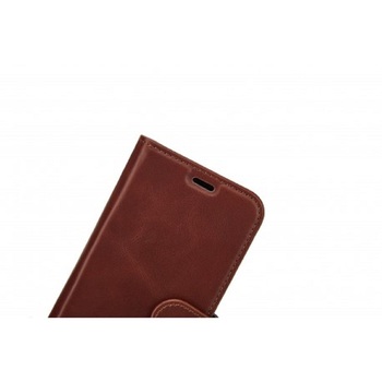 Genuine Leather Book Case iPhone 12 (pro) Dark brown