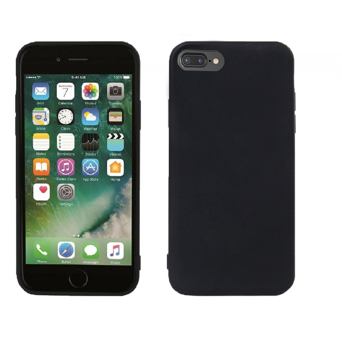 Bewust Frustratie Dalset Apple iPhone 7/8 Plus PU Zwart Back cover Telefoonhoesje