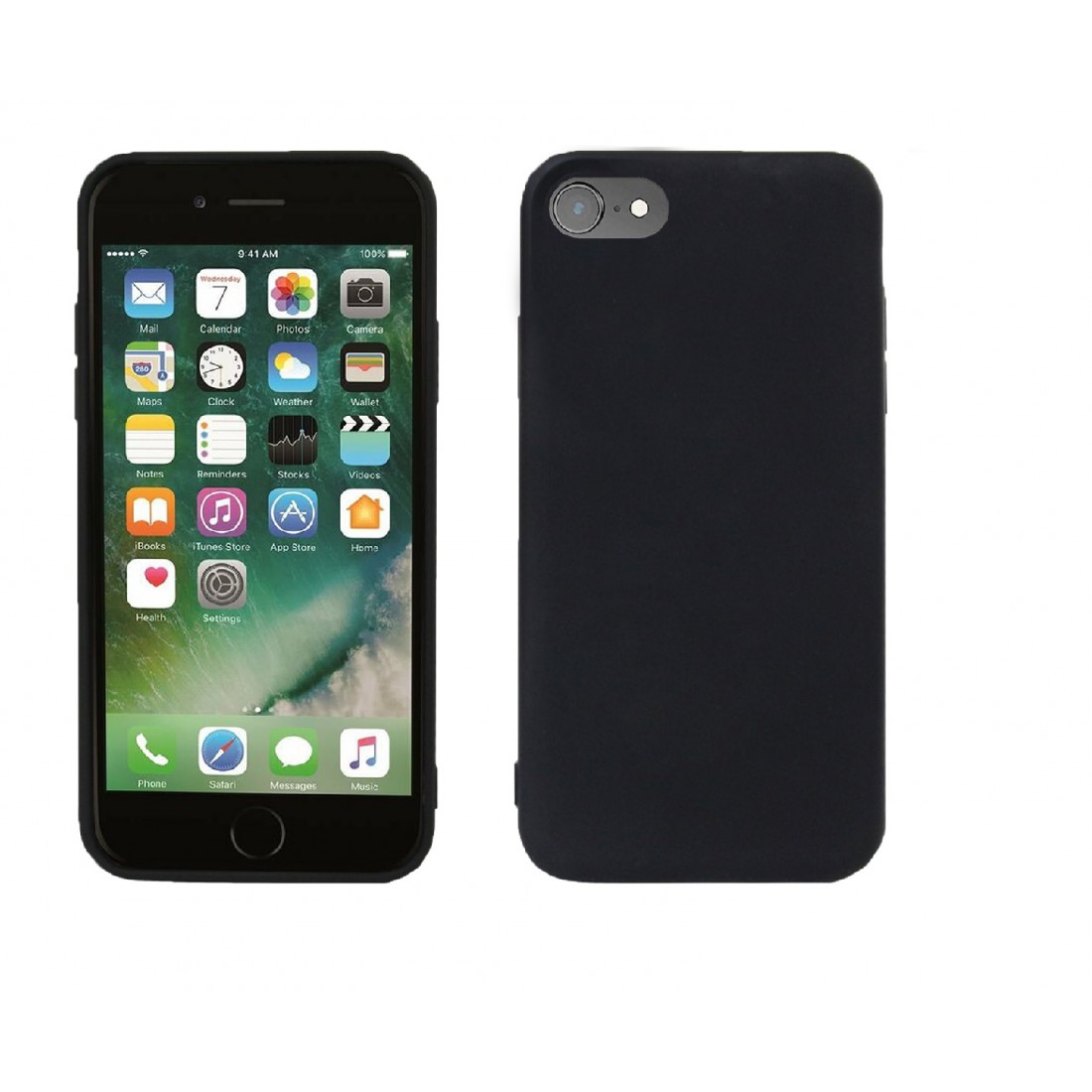 Merchandiser ga verder Afsnijden Apple iPhone 7/8 Zwart Back Cover Telefoonhoesje