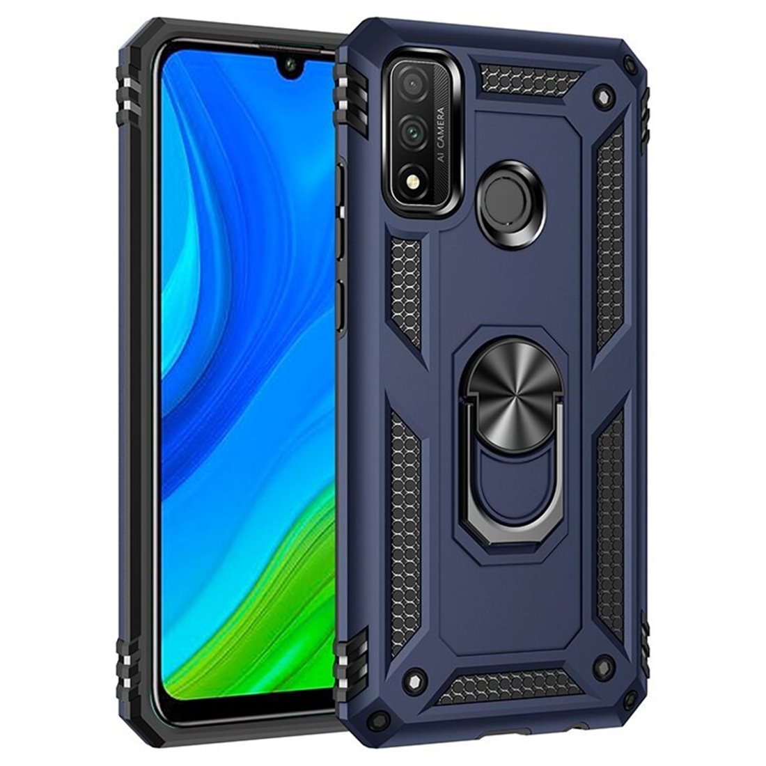 Huawei Huawei P smart 2020 Plastic Blue Back Cover - Solid ring
