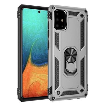 Samsung Galaxy A71 5G Plastic Silver Back Cover - Solid ring