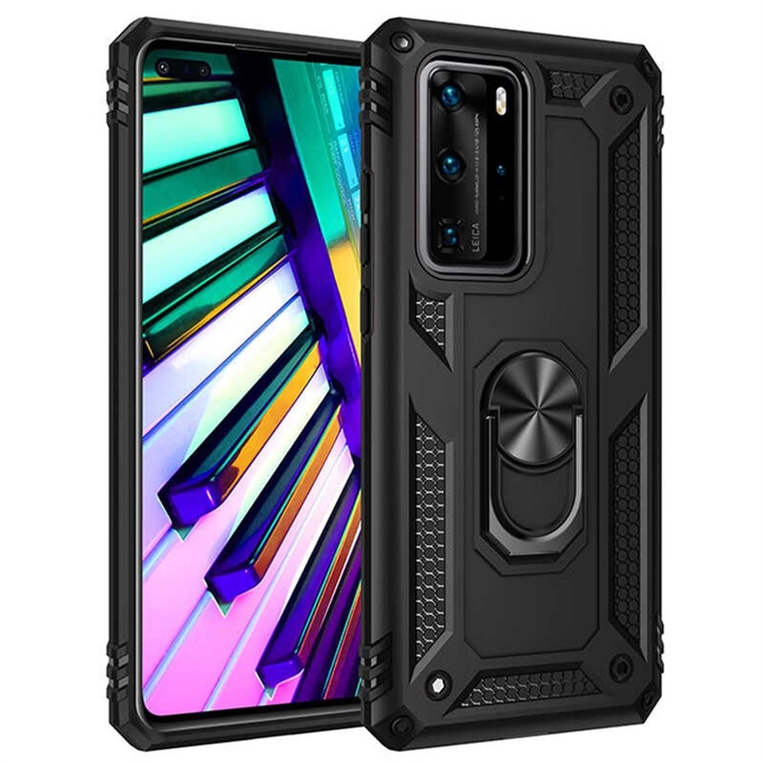 Huawei Huawei P 40 Plastic Black Back Cover - Solid ring