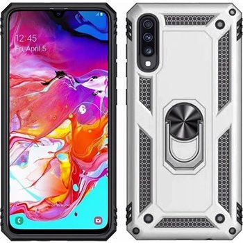 Samsung Galaxy A70 Plastic Silver Back Cover - Solid ring
