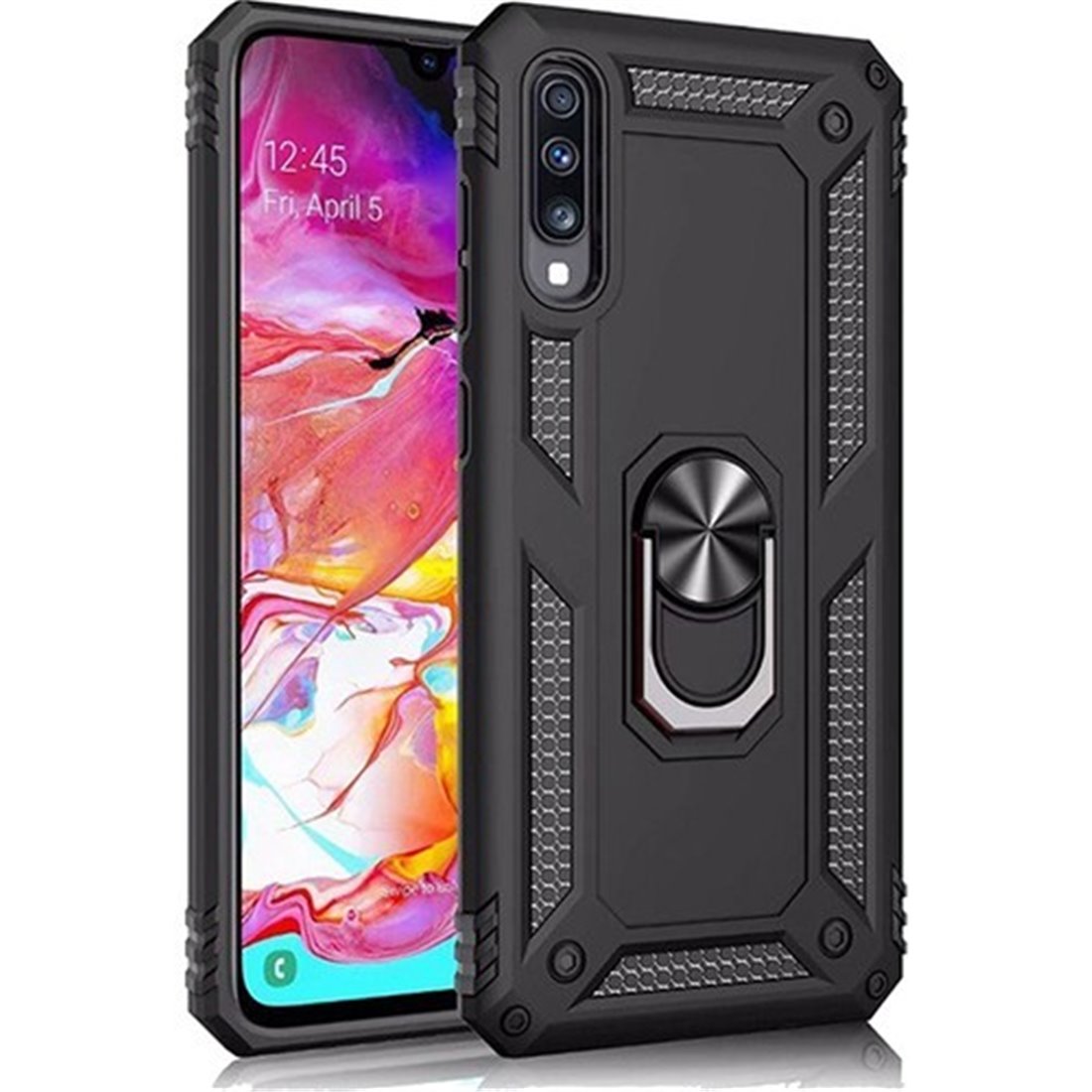 Samsung Galaxy A50 Plastic Black Back Cover - Solid ring