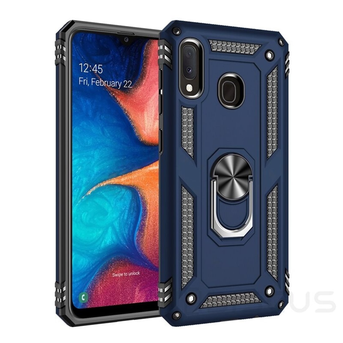 Samsung Galaxy A40 Plastic Blue Back Cover - Solid ring