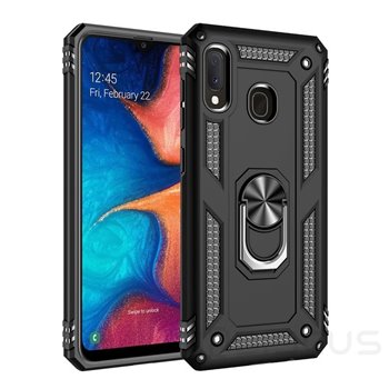 Samsung Galaxy A40 Plastic Black Back Cover - Solid ring