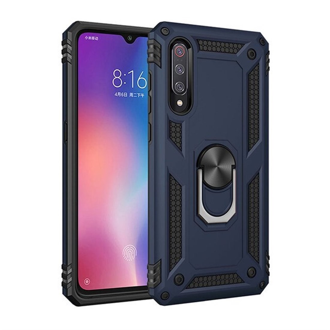 Samsung Galaxy A30S Plastic Blue Back Cover - Solid ring