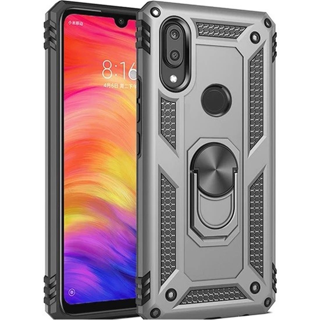 Samsung Galaxy A30 Plastic Silver Back Cover - Solid ring