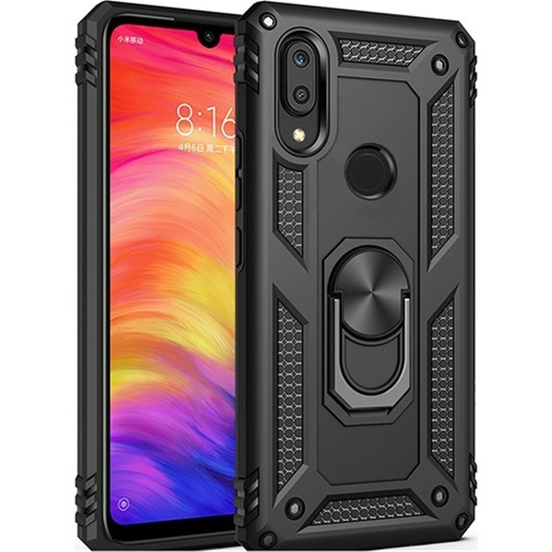 Samsung Galaxy A30 Plastic Black Back Cover - Solid ring