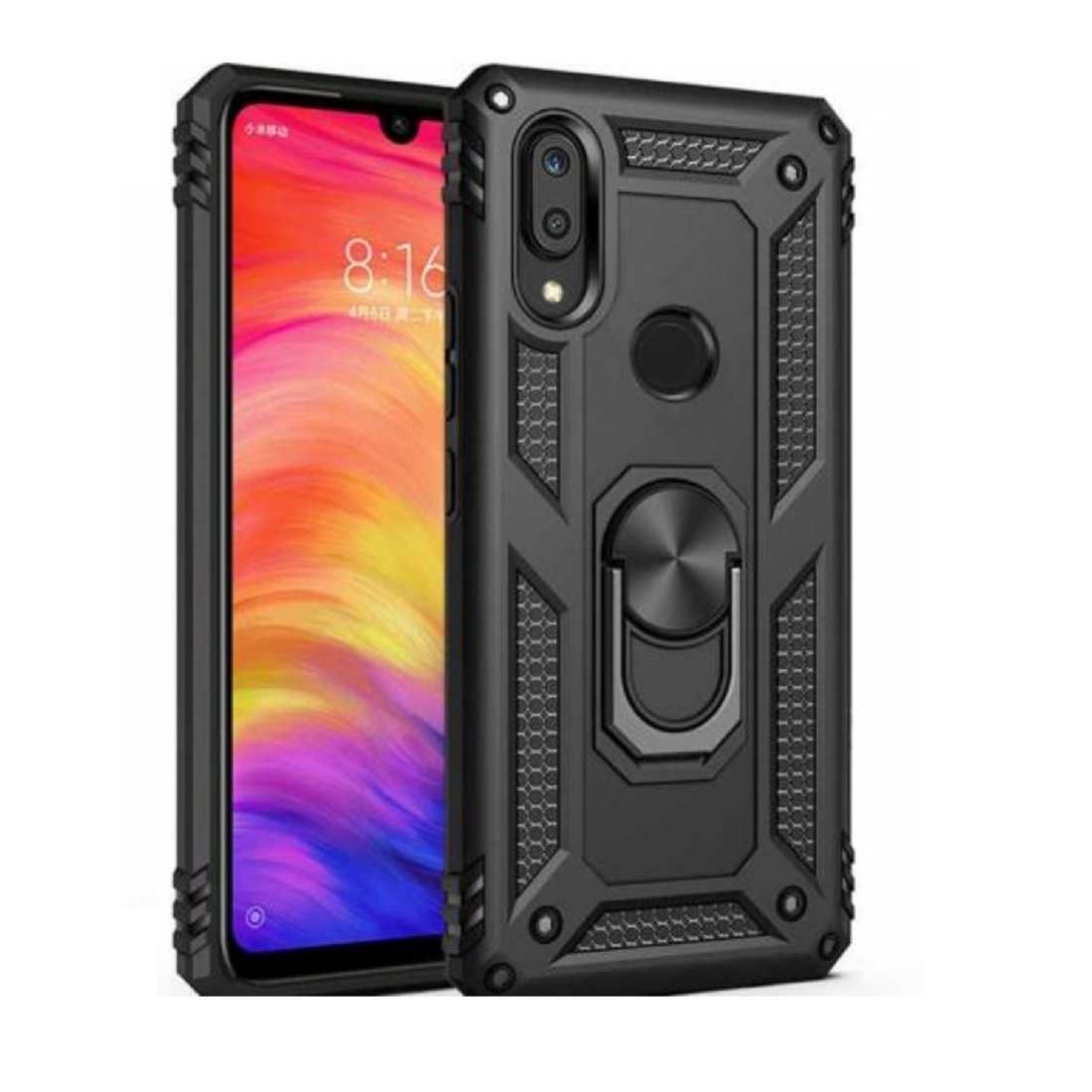 Samsung Galaxy A20S Plastic Black Back Cover - Solid ring