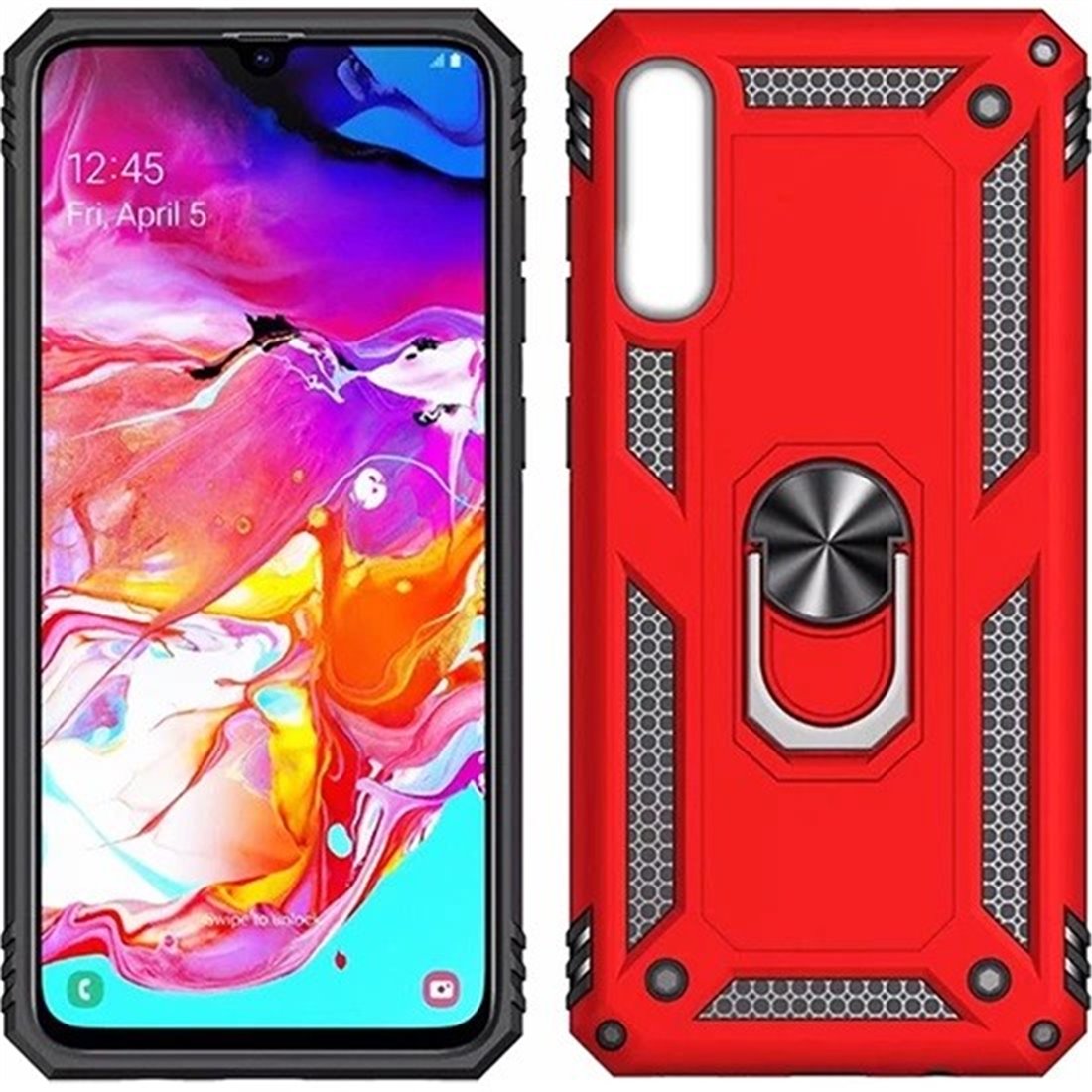 Samsung Galaxy A10 Plastic Red Back Cover - Solid ring