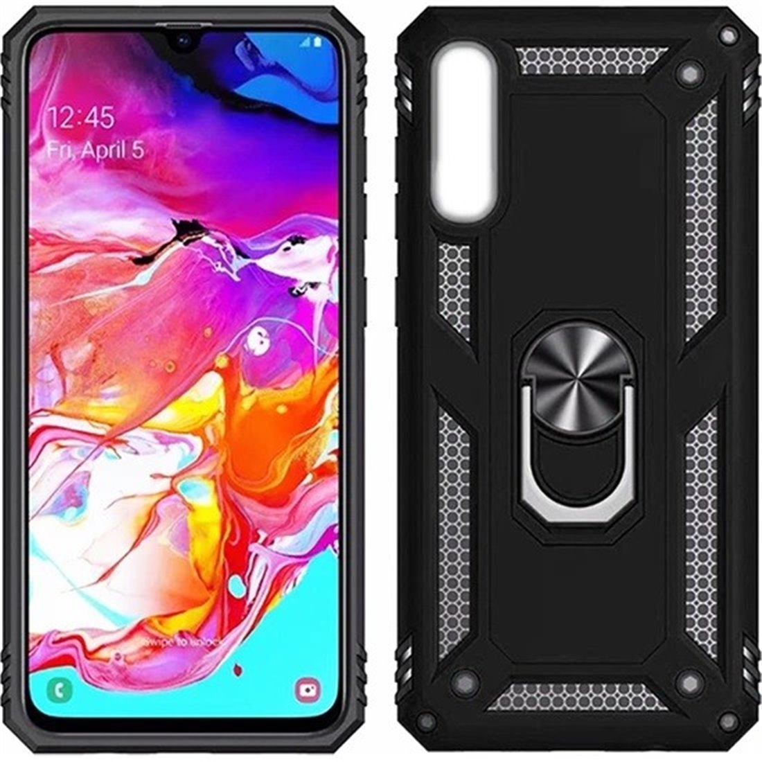Samsung Galaxy A10 Plastic Black Back Cover - Solid ring