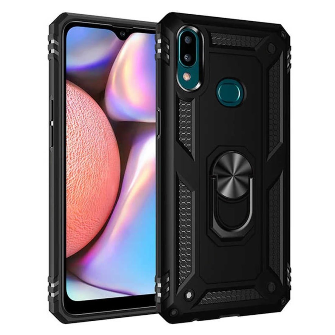Samsung Galaxy A10S Plastic Black Back Cover - Solid ring