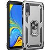 Samsung Galaxy A7 2018 Plastic Silver Back Cover - Solid ring